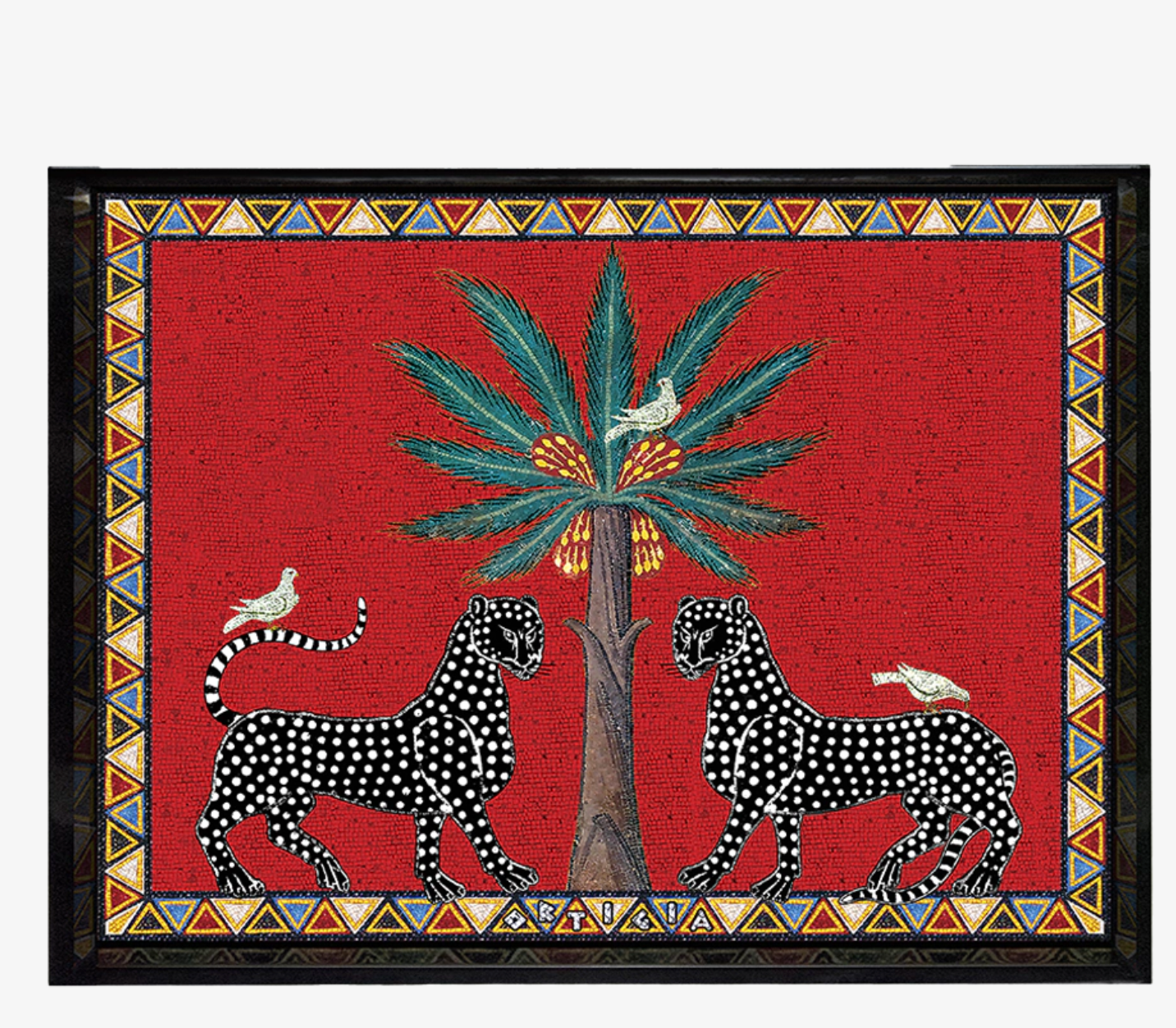 ORTIGIA - Vassoio Mosaico Rosso Large (38 x 28cm)